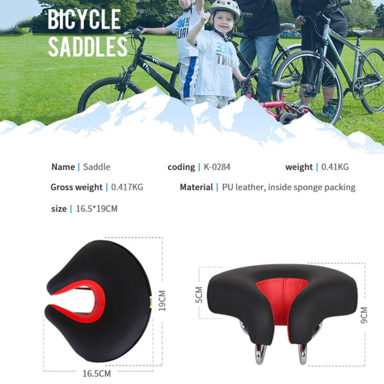 Ergonomisch fietszadel zonder neus met dikke zachte vulling voor MTB racefiets mountainbike comfort in blauw | Sulvida