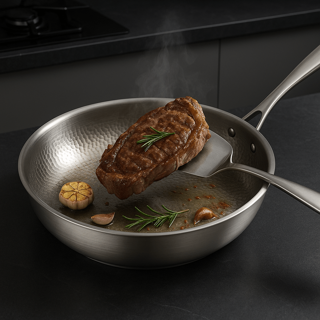 Roestvrijstalen Koekenpan 26-30 cm Zonder Coating Inductie Gasfornuis Keramisch Elektrisch Braadpan Keuken | Sulvida