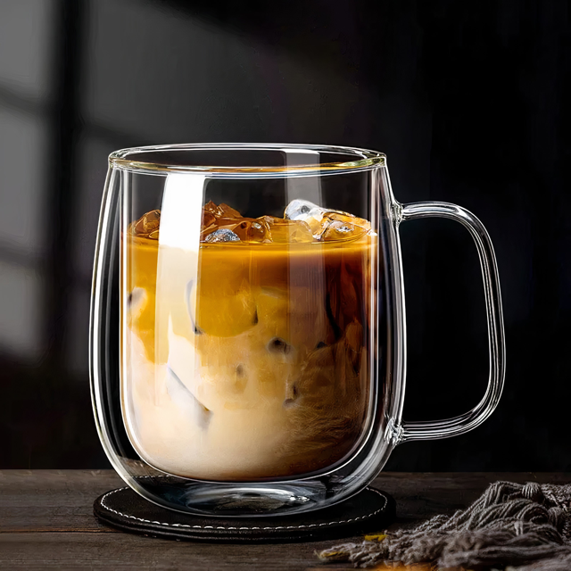 Dubbelwandige Glazen Bekers 350ml Espressokoppen Thermisch Isolerend Koffieglas voor Cappuccino Latte | Sulvida