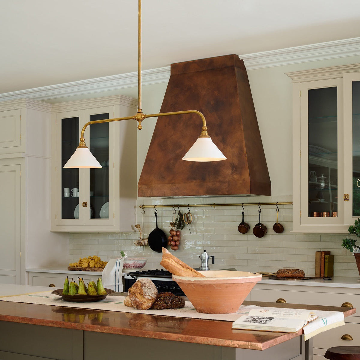Hanglamp Messing met Conische Kappen 2-Lichts Pendel Eettafel Keukeneiland Plafondverlichting Eetkamer | Sulvida