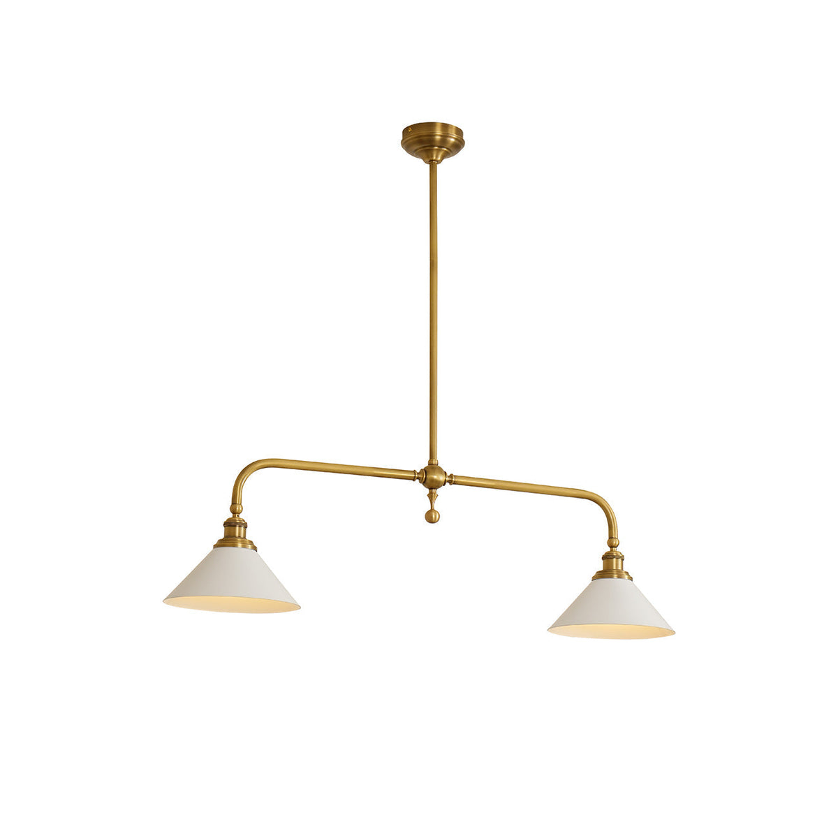 Hanglamp Messing met Conische Kappen 2-Lichts Pendel Eettafel Keukeneiland Plafondverlichting Eetkamer | Sulvida
