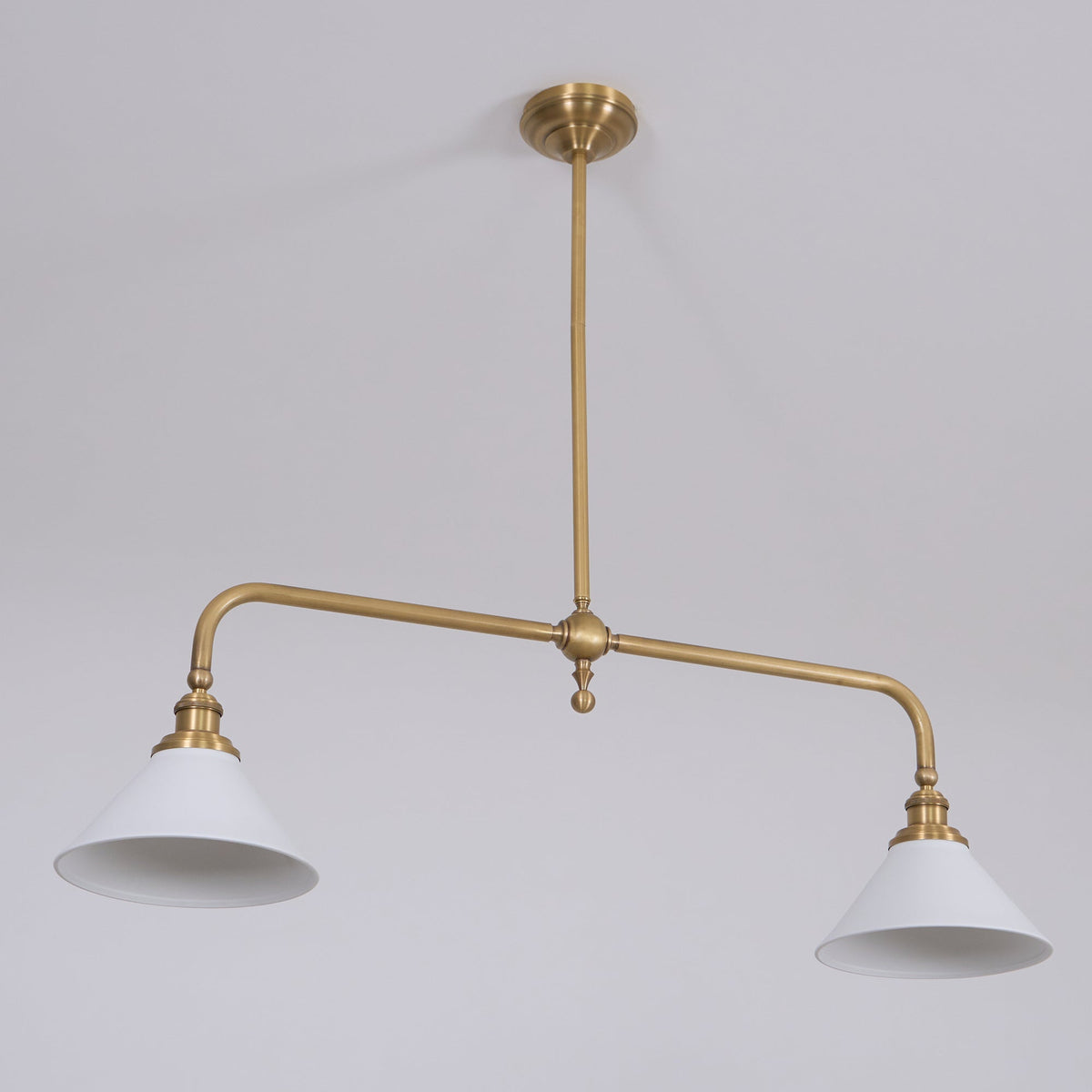 Hanglamp Messing met Conische Kappen 2-Lichts Pendel Eettafel Keukeneiland Plafondverlichting Eetkamer | Sulvida