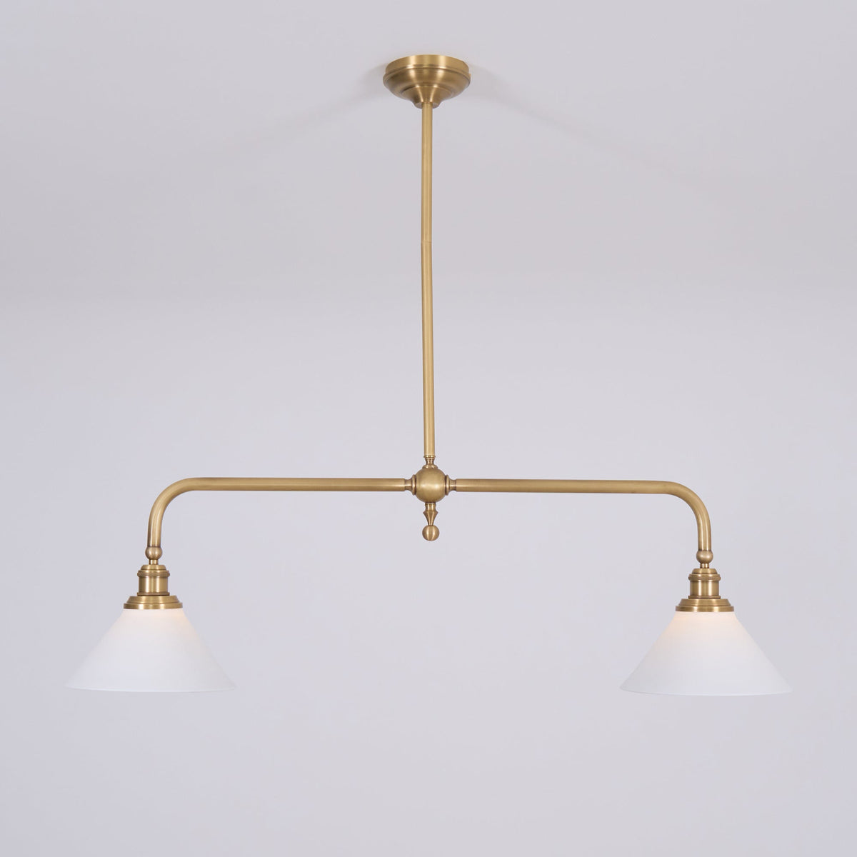 Hanglamp Messing met Conische Kappen 2-Lichts Pendel Eettafel Keukeneiland Plafondverlichting Eetkamer | Sulvida