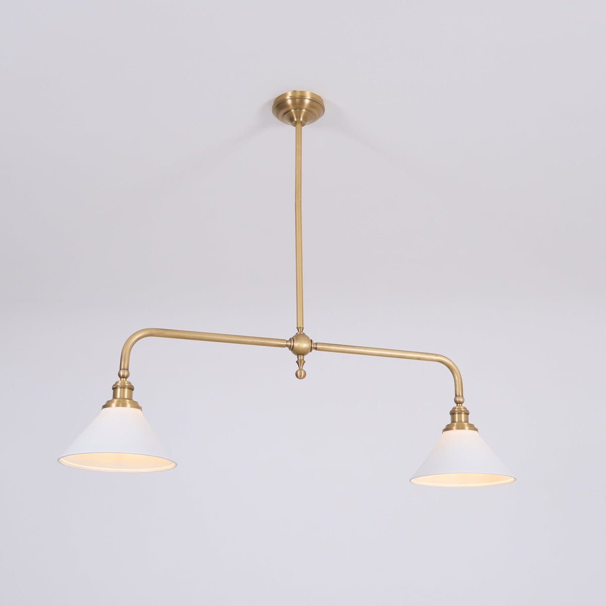 Hanglamp Messing met Conische Kappen 2-Lichts Pendel Eettafel Keukeneiland Plafondverlichting Eetkamer | Sulvida