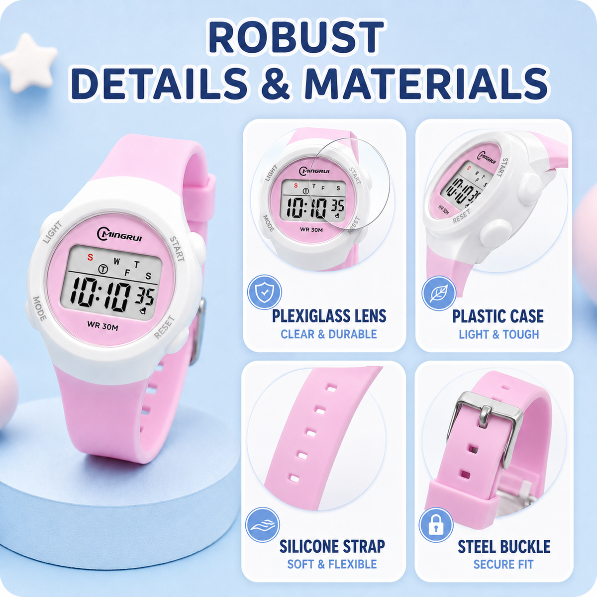 Digitaal Kinderhorloge met Alarm en Stopwatch Waterdicht Sport Horloge voor Kinderen Meisjes Jongens | Sulvida