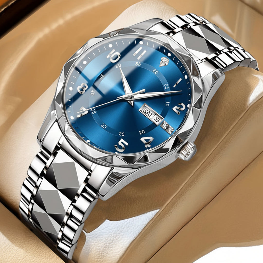Sporthorloge Titanium Chronograaf Dubbel Display Alarm Lichtgevende Wijzers Duurzaam Dagelijks Gebruik | Sulvida