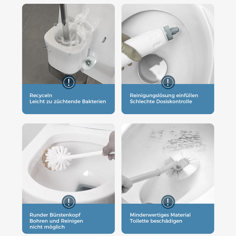 Wegwerp WC-Borstel met Wegwerpkoppen – Hygiënische Toiletreiniging zonder Bacteriecontact – Eenvoudig Klik & Weg Systeem voor Praktische Toiletschoonmaak | Sulvida