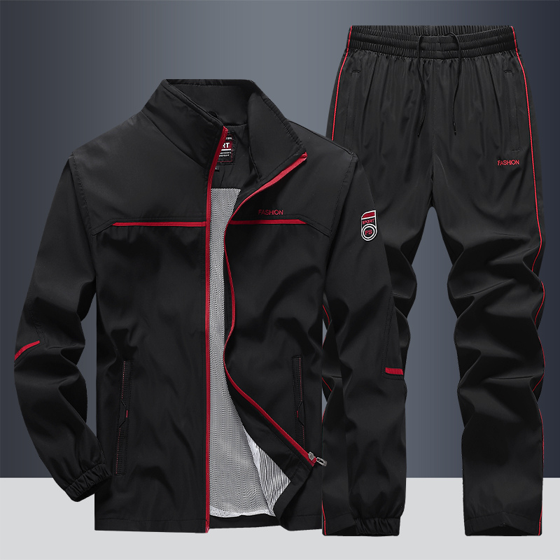 Heren Trainingspak Tweedelig Navy Blauw Rood Grijs Zwart S M L XL 2XL 3XL Sportkleding Set Joggingpak | Sulvida