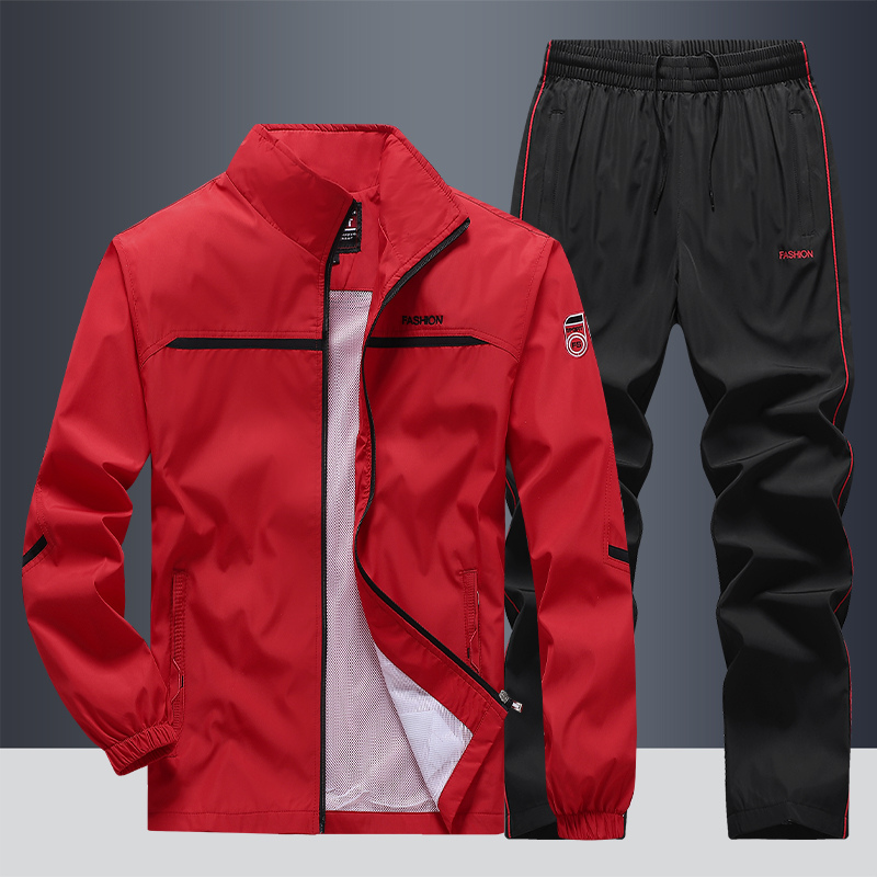 Heren Trainingspak Tweedelig Navy Blauw Rood Grijs Zwart S M L XL 2XL 3XL Sportkleding Set Joggingpak | Sulvida