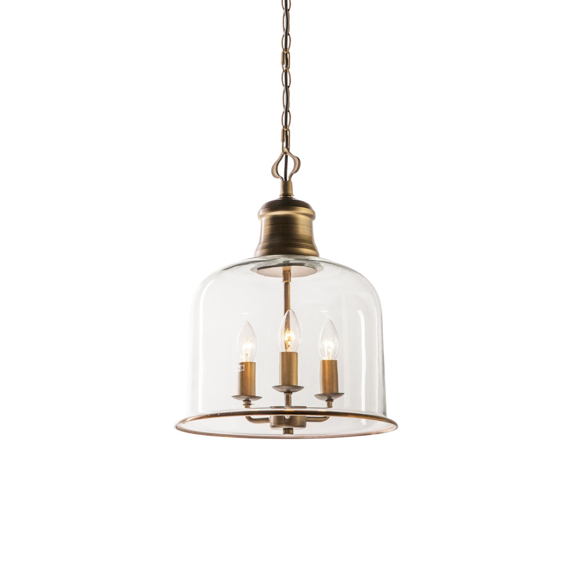 Hanglamp met glazen kap en metalen accenten voor eetkamer keuken hal woonkamer sfeervolle verlichting | Sulvida