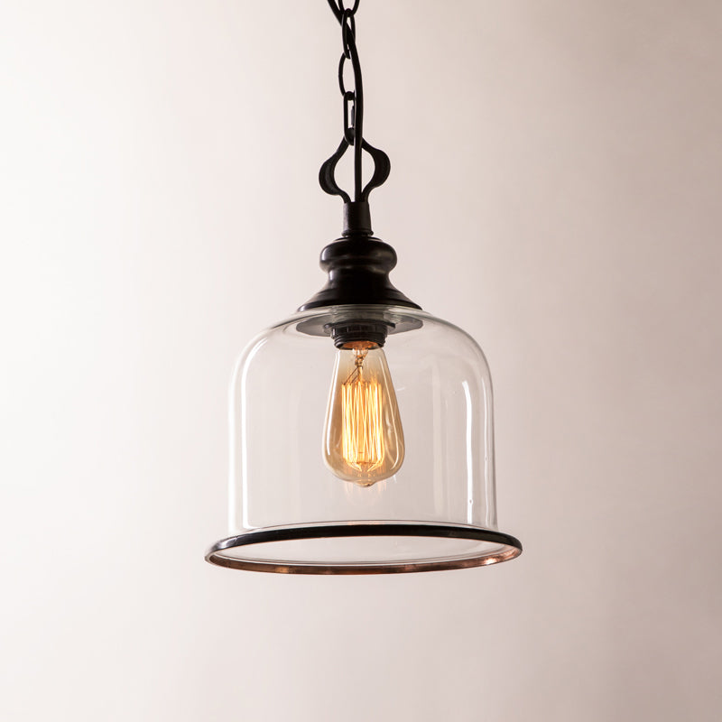 Hanglamp met glazen kap en metalen accenten voor eetkamer keuken hal woonkamer sfeervolle verlichting | Sulvida