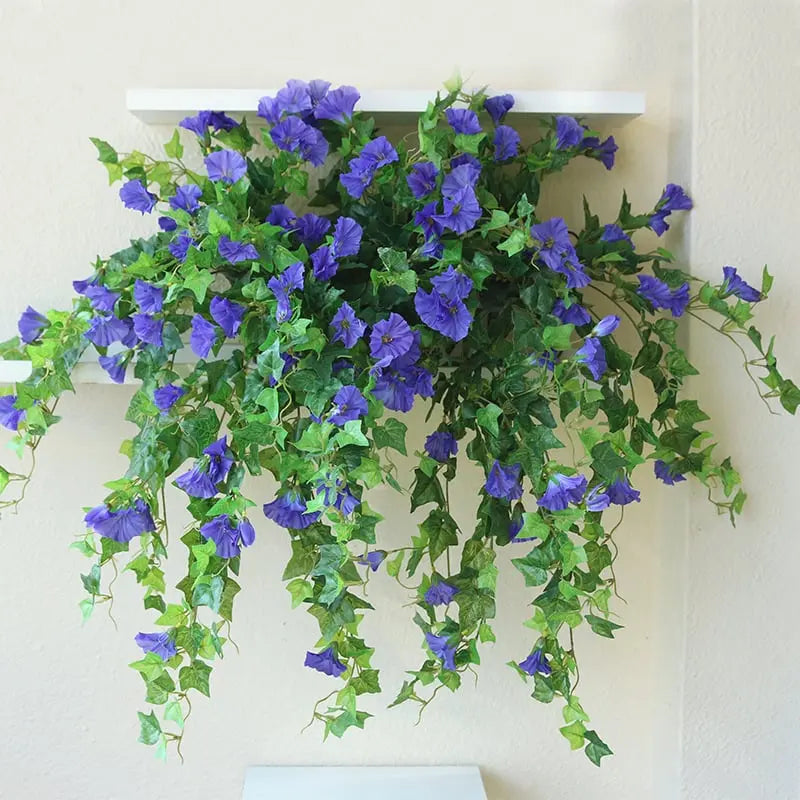 Branche artificielle Rosée du matin résistante aux UV 65cm en soie, 18 fleurs, fleurs artificielles réalistes, décoration d’intérieur et d’extérieur | Sulvida
