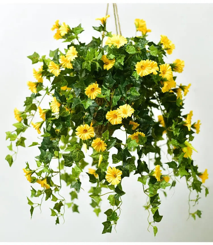 Branche artificielle Rosée du matin résistante aux UV 65cm en soie, 18 fleurs, fleurs artificielles réalistes, décoration d’intérieur et d’extérieur | Sulvida