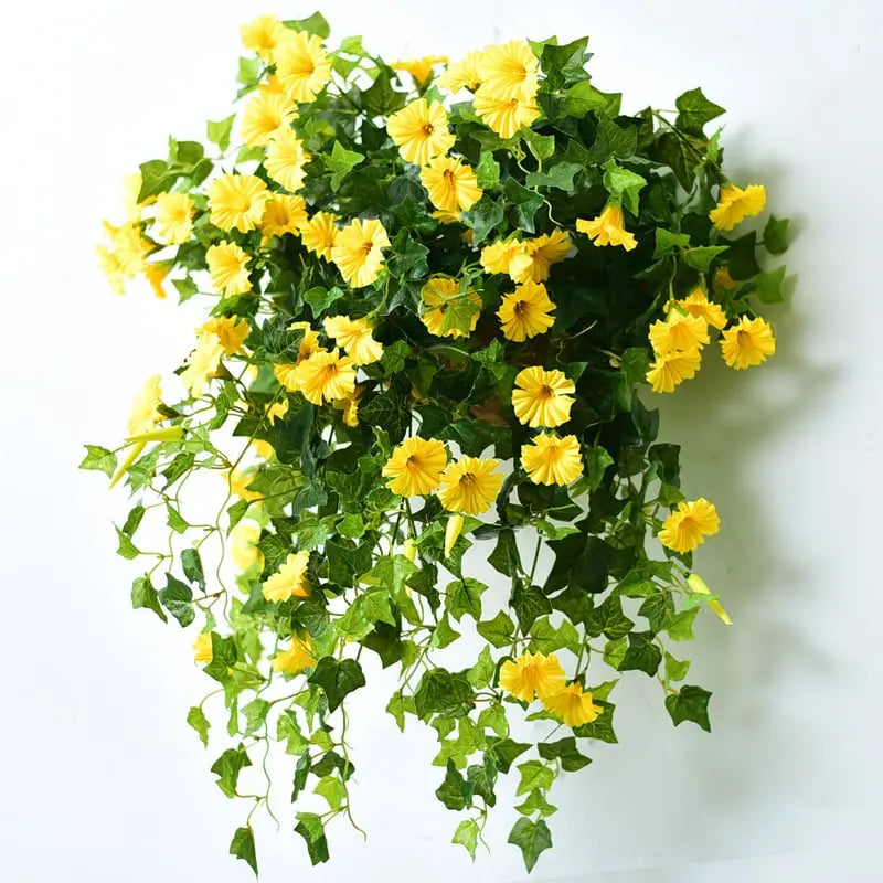 Branche artificielle Rosée du matin résistante aux UV 65cm en soie, 18 fleurs, fleurs artificielles réalistes, décoration d’intérieur et d’extérieur | Sulvida