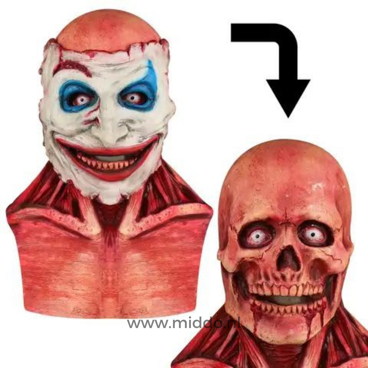 Halloween Masker Peel-Off Afneembaar Volledig Gezicht Latex Horror Griezel Realistisch Effectmasker Kostuum | Sulvida