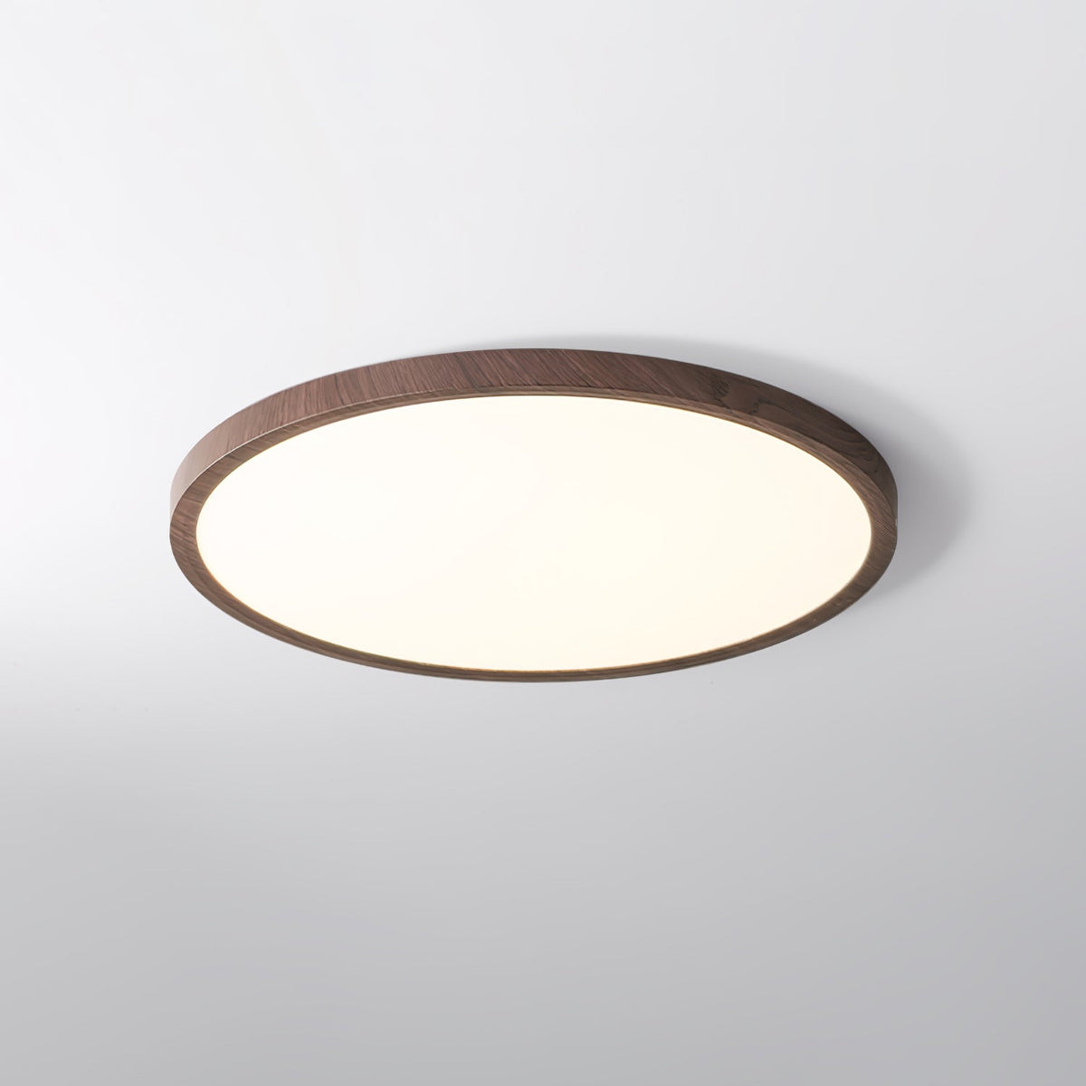 Ultradunne Ronde Plafondlamp Notenhout-Look LED Verlichting Warm Licht Woonkamer Slaapkamer Modern Design Plafond | Sulvida