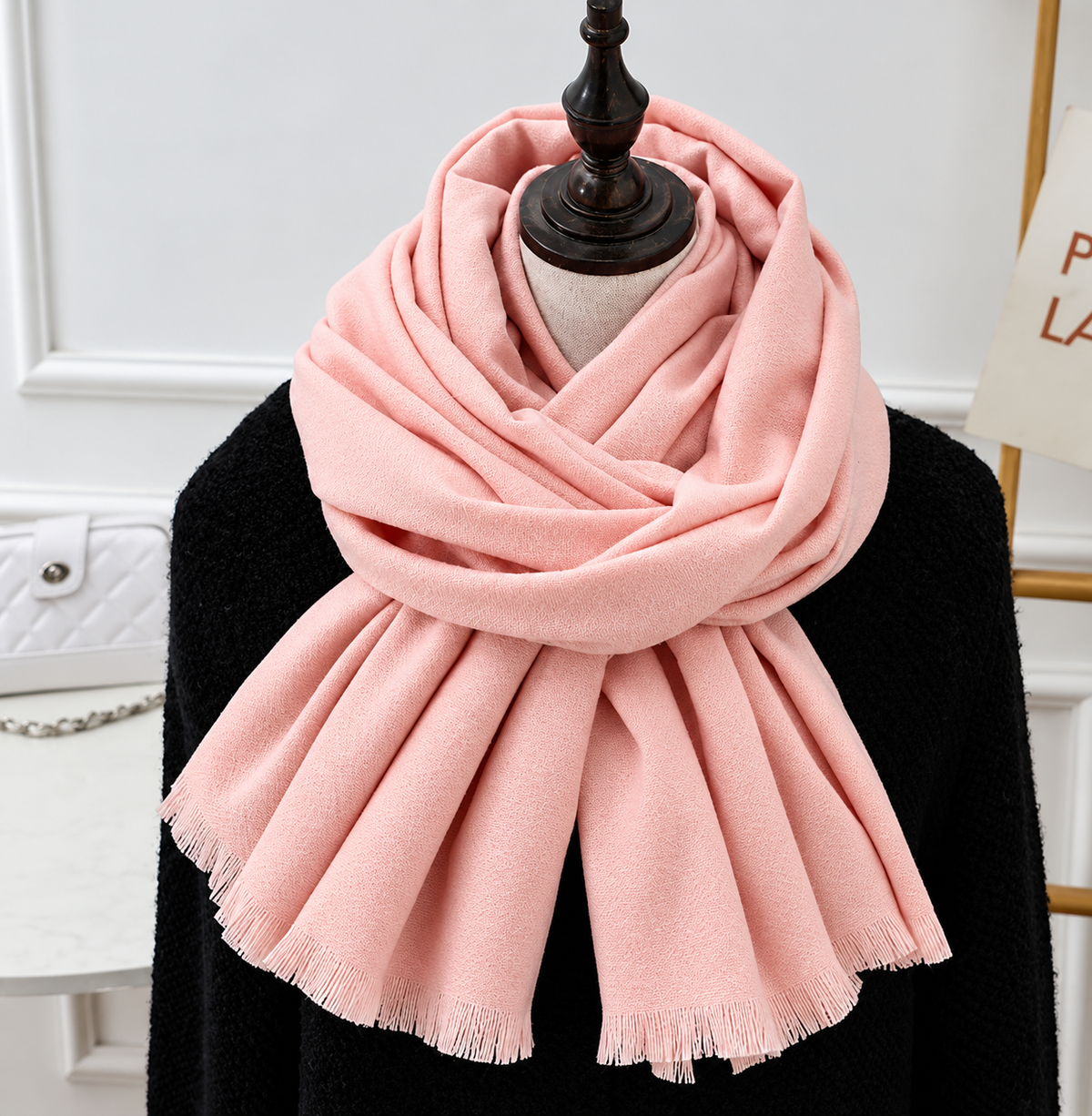 Fijngebreide Sjaal Unisex Effen Kleur Zacht Draperen Herfst Winter Langwerpig Warm Modieus Accessoire | Sulvida