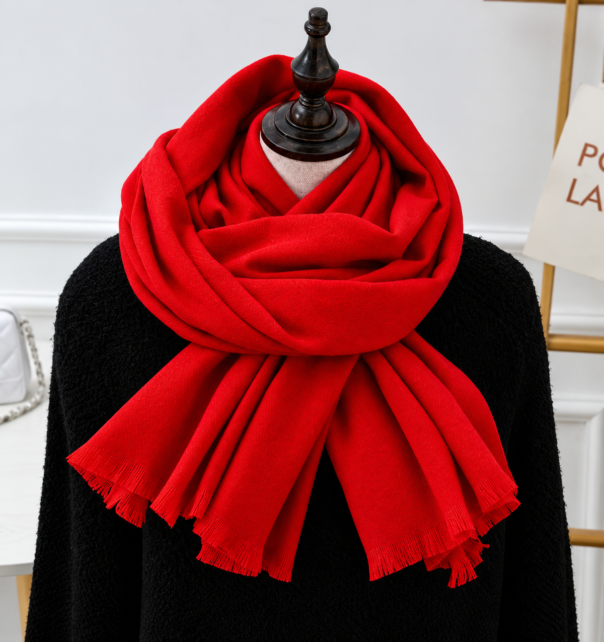 Fijngebreide Sjaal Unisex Effen Kleur Zacht Draperen Herfst Winter Langwerpig Warm Modieus Accessoire | Sulvida
