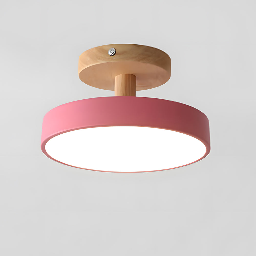 Minimalistische Plafondlamp Hout Pastel – Scandinavisch Design voor Slaapkamer Woonkamer Hal & Entree | Sulvida