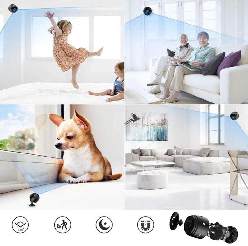 Draadloze Beveiligingscamera 1080P Full HD met Nachtzicht WiFi Bewaking en Bewegingsdetectie 150° Kijkhoek | Sulvida
