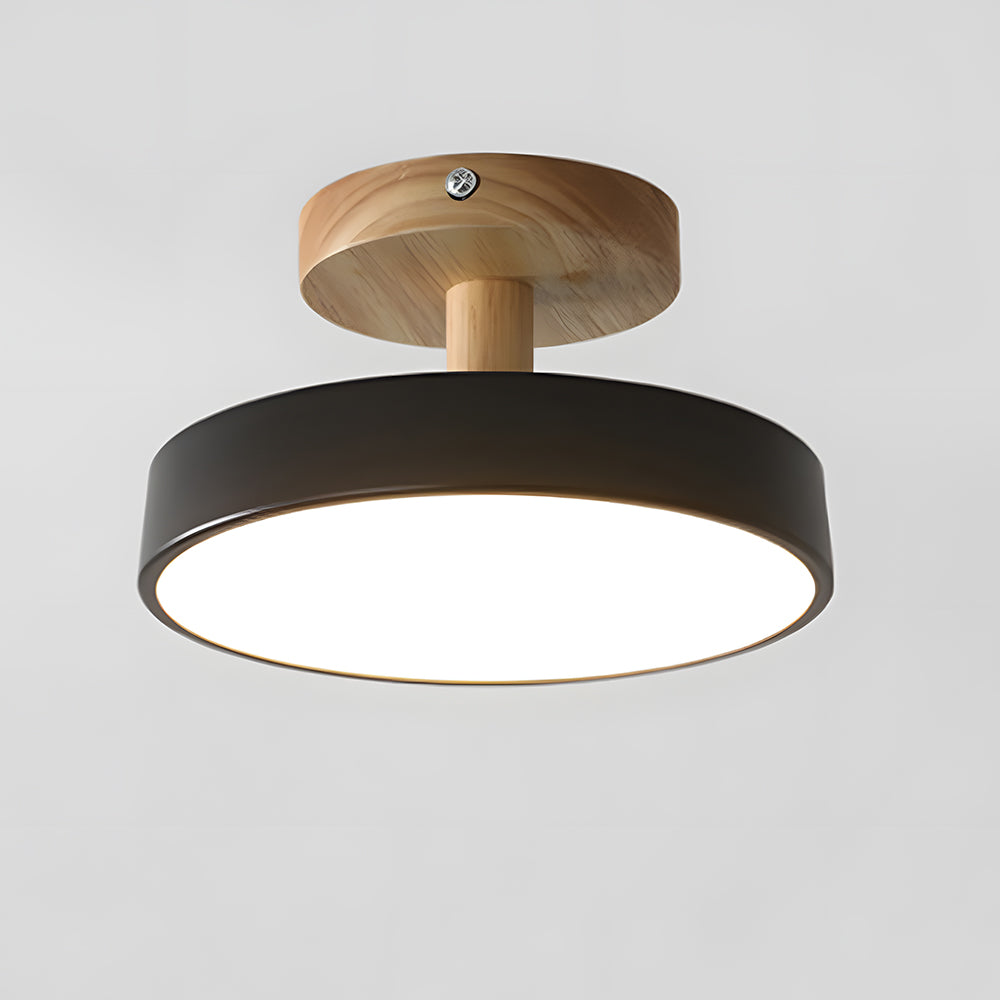 Minimalistische Plafondlamp Hout Pastel – Scandinavisch Design voor Slaapkamer Woonkamer Hal & Entree | Sulvida