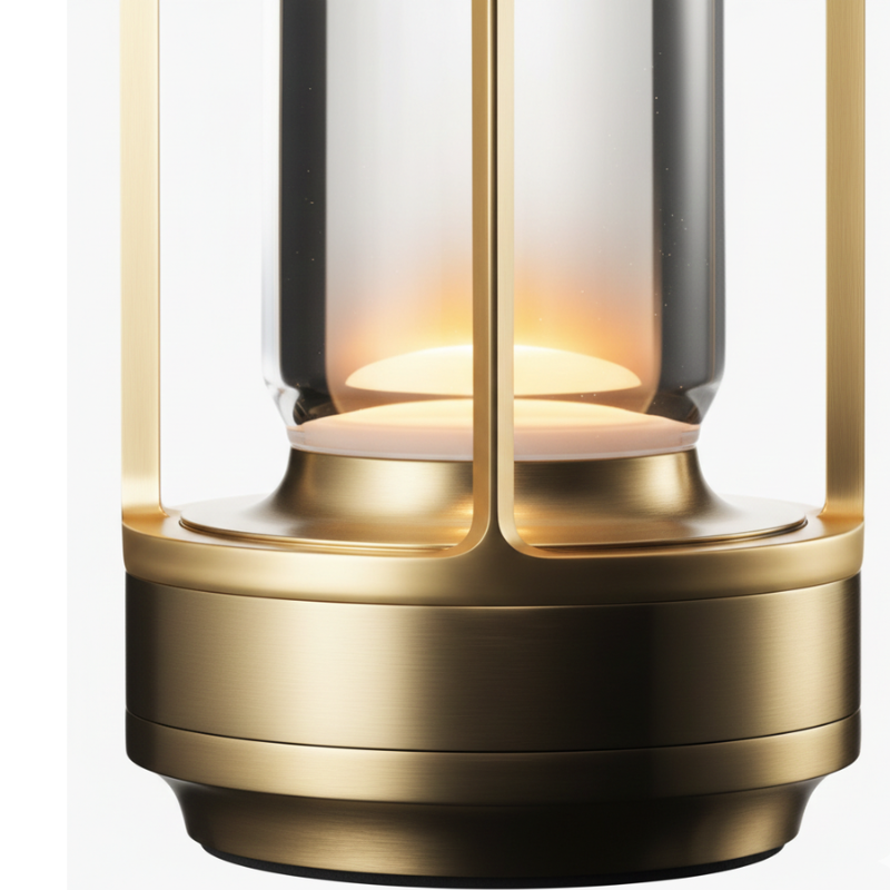 Draadloze tafellamp met kristalglas dimbaar touch oplaadbaar sfeerverlichting interieur batterij LED | Sulvida