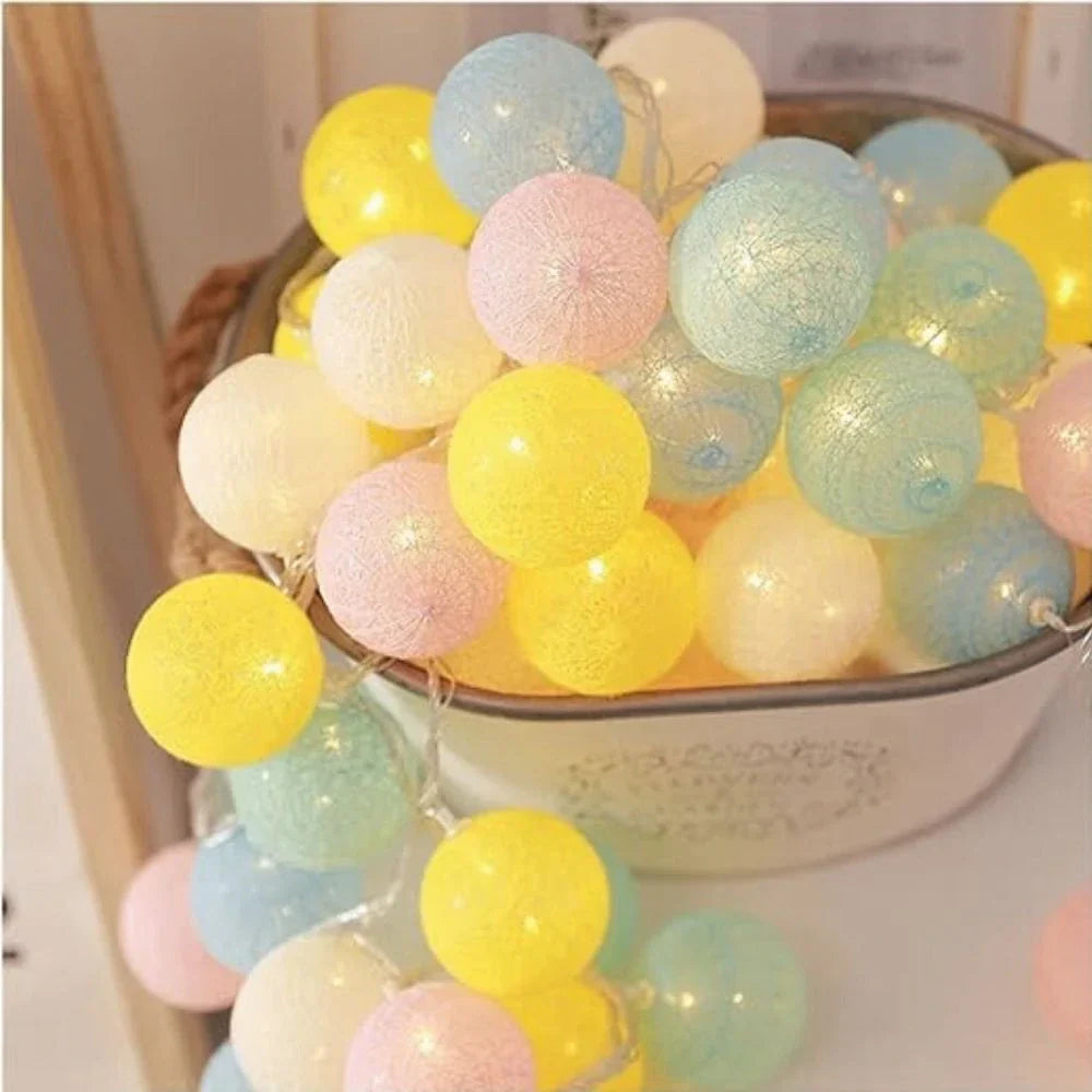 Katoenen Lichtbollenslinger Sfeerverlichting Kinderkamer Feestdecoratie USB Batterij 1,5 tot 10 Meter | Sulvida