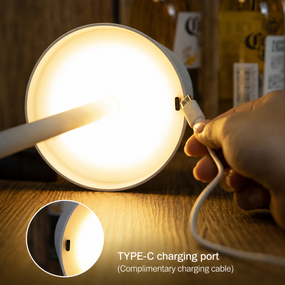 Draadloze Oplaadbare Tafellamp Dimbaar Touch 38cm Metaal LED Sfeerlamp Cordless Binnen Buiten Terras | Sulvida