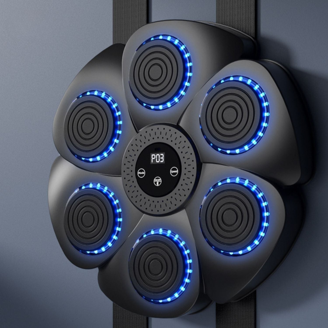 Interactieve Boksreflextrainer 40×40 cm met RGB-verlichting Bluetooth Muziek voor Thuis Gym Fitnesstraining | Sulvida