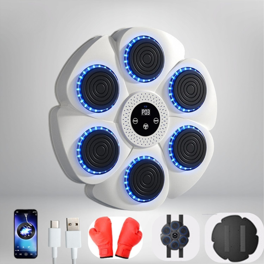 Interactieve Boksreflextrainer 40×40 cm met RGB-verlichting Bluetooth Muziek voor Thuis Gym Fitnesstraining | Sulvida