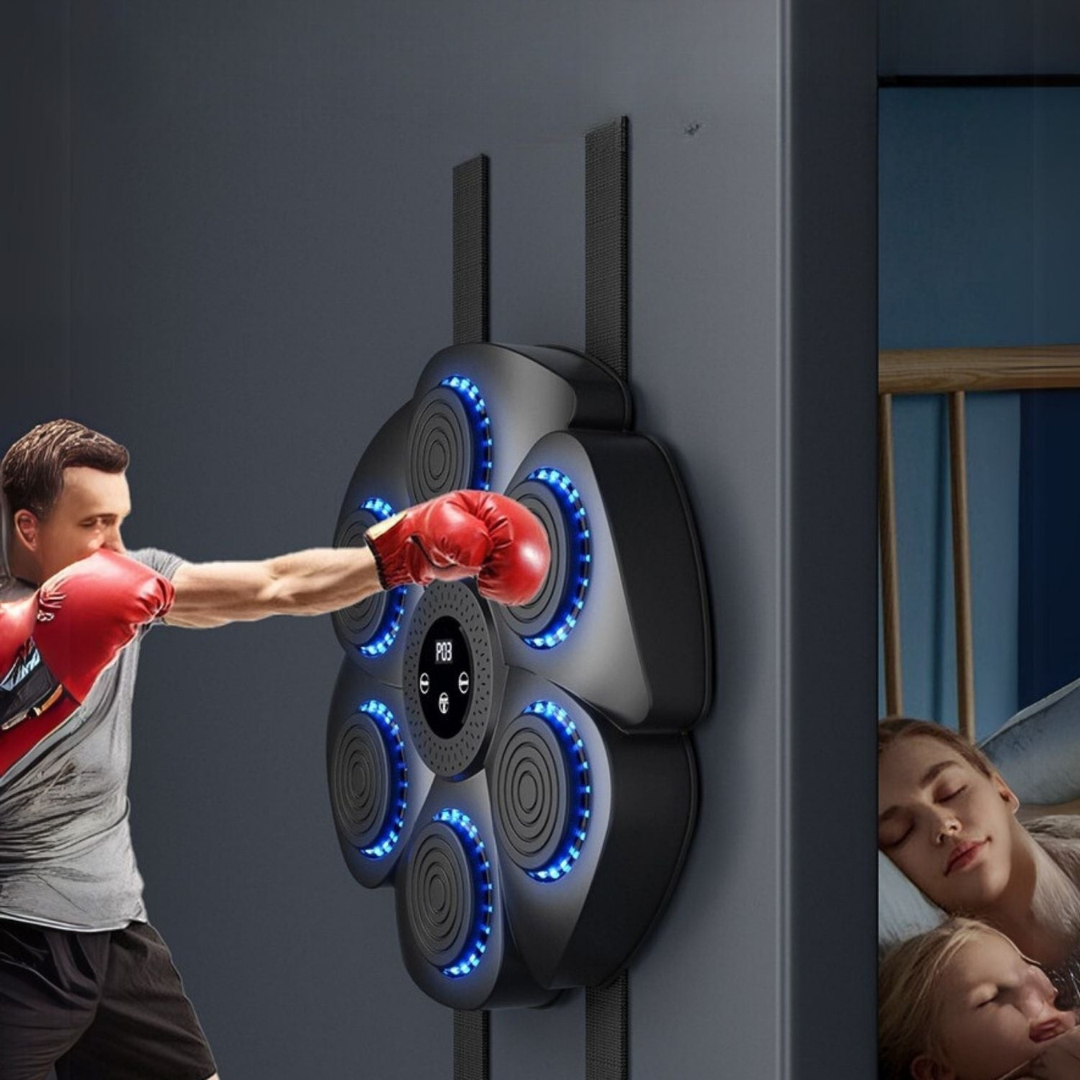 Interactieve Boksreflextrainer 40×40 cm met RGB-verlichting Bluetooth Muziek voor Thuis Gym Fitnesstraining | Sulvida