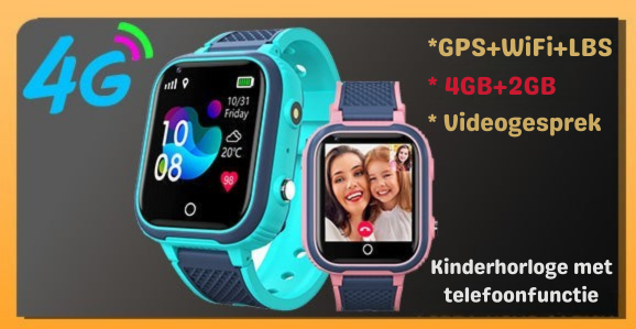 Smartwatch voor Kinderen met Locatietracking en Videobellen – 4G GPS Horloge met SOS-functie en Touchscreen | Sulvida