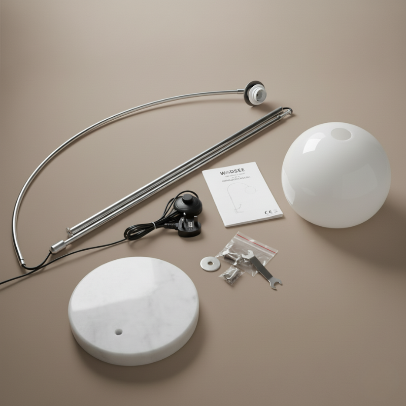 Staande Boogvormige Vloerlamp 180cm Metaal Marmer Koepelkap E27 Warm Licht Woonkamer Leeshoek Sfeervol | Sulvida