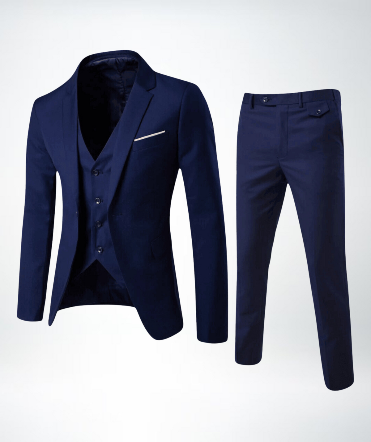 Costume trois-pièces pour homme avec veste, gilet et pantalon, professionnel, formel, élégant, stylé, moderne, confortable et chic | Sulvida
