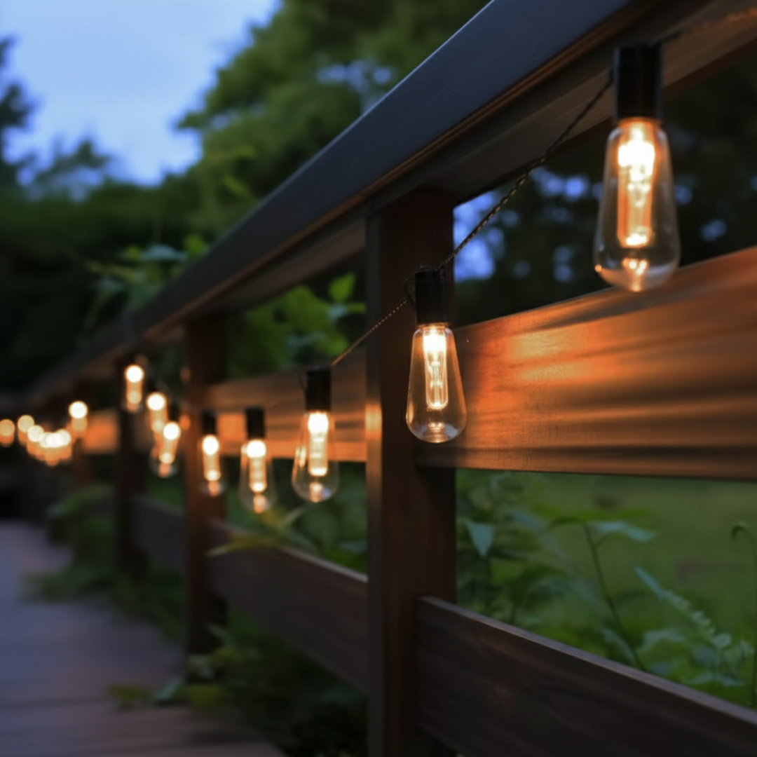 Solar Lichtsnoer voor Buiten 10 m 40 LED's Vintage Sfeerverlichting Waterdicht IP65 Camping Tuin Terras Feest | Sulvida