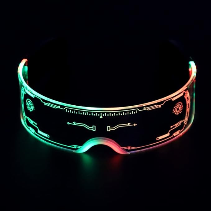 LED Visor Bril Futuristisch Design – Oplaadbare Lichtgevende Eyewear voor Festivals Clubs Feesten Cosplay | Sulvida