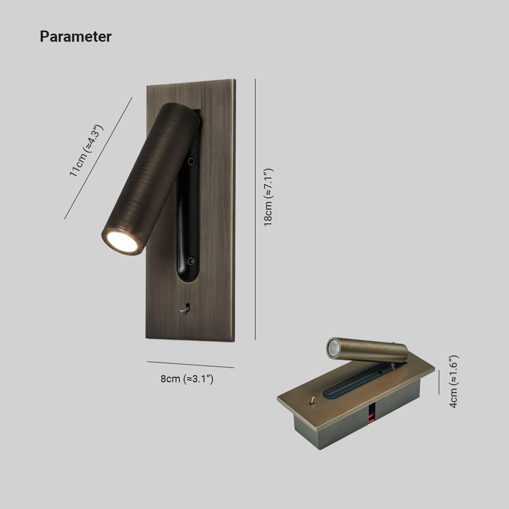 Wandlamp Industrieel Metaal LED Geïntegreerd met Schakelaar Zwart Wit Koper Minimalistisch Design Woonkamer | Sulvida