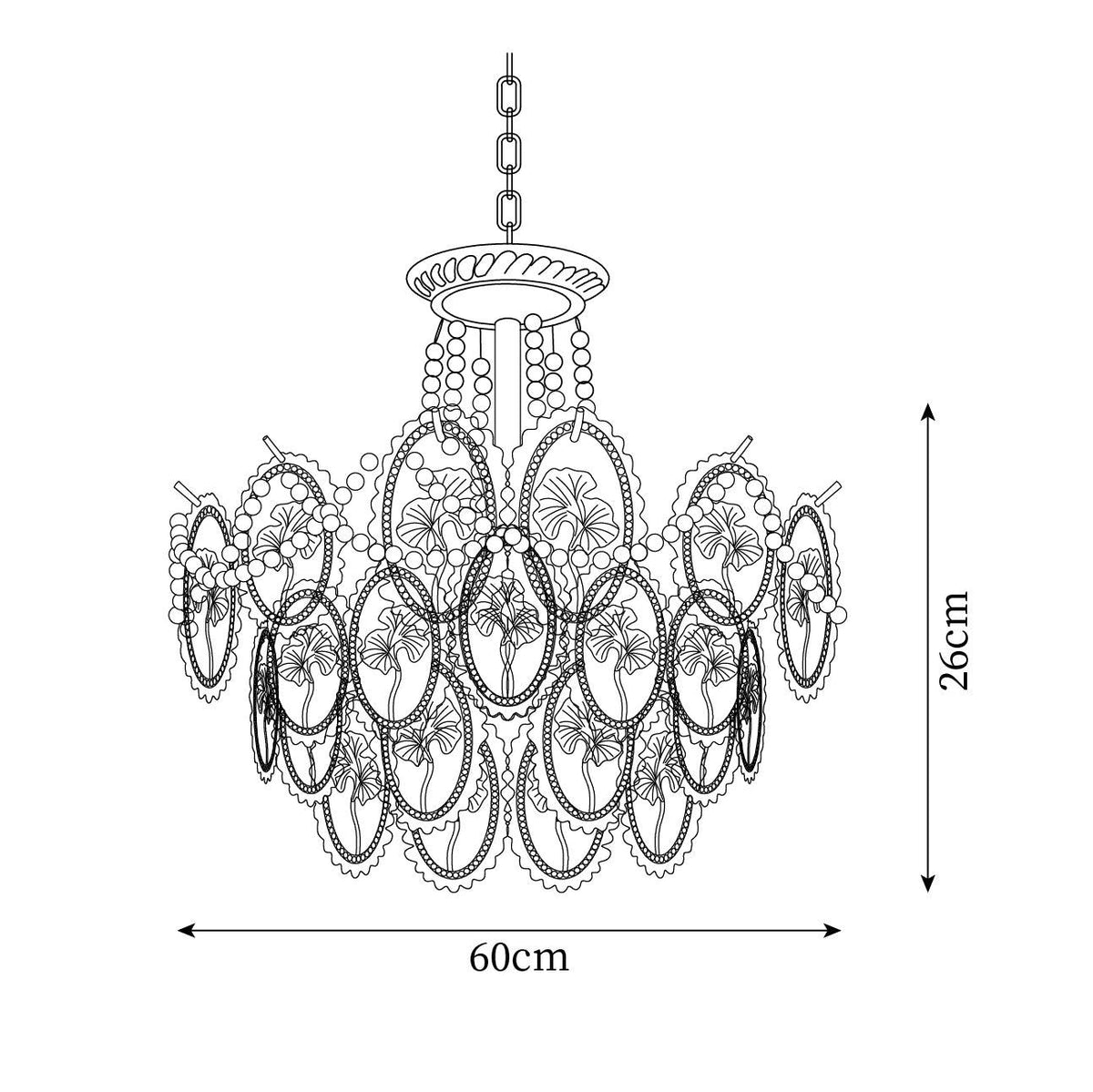 Kroonluchter met glazen parels goud meerlaags design voor woonkamer eetkamer slaapkamer luxe hanglamp E14 | Sulvida