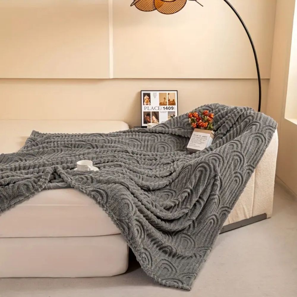Zachte Fleece Plaid met Boogpatroon – Extra Dikke Microvezel Deken voor Bank & Bed Herfst Winter 150x200 200x230 | Sulvida