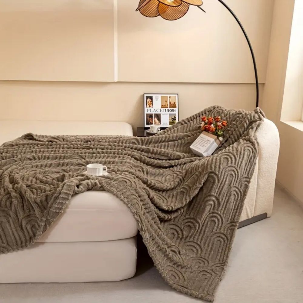 Zachte Fleece Plaid met Boogpatroon – Extra Dikke Microvezel Deken voor Bank & Bed Herfst Winter 150x200 200x230 | Sulvida