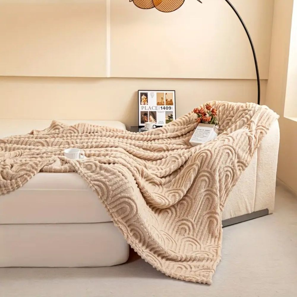Zachte Fleece Plaid met Boogpatroon – Extra Dikke Microvezel Deken voor Bank & Bed Herfst Winter 150x200 200x230 | Sulvida