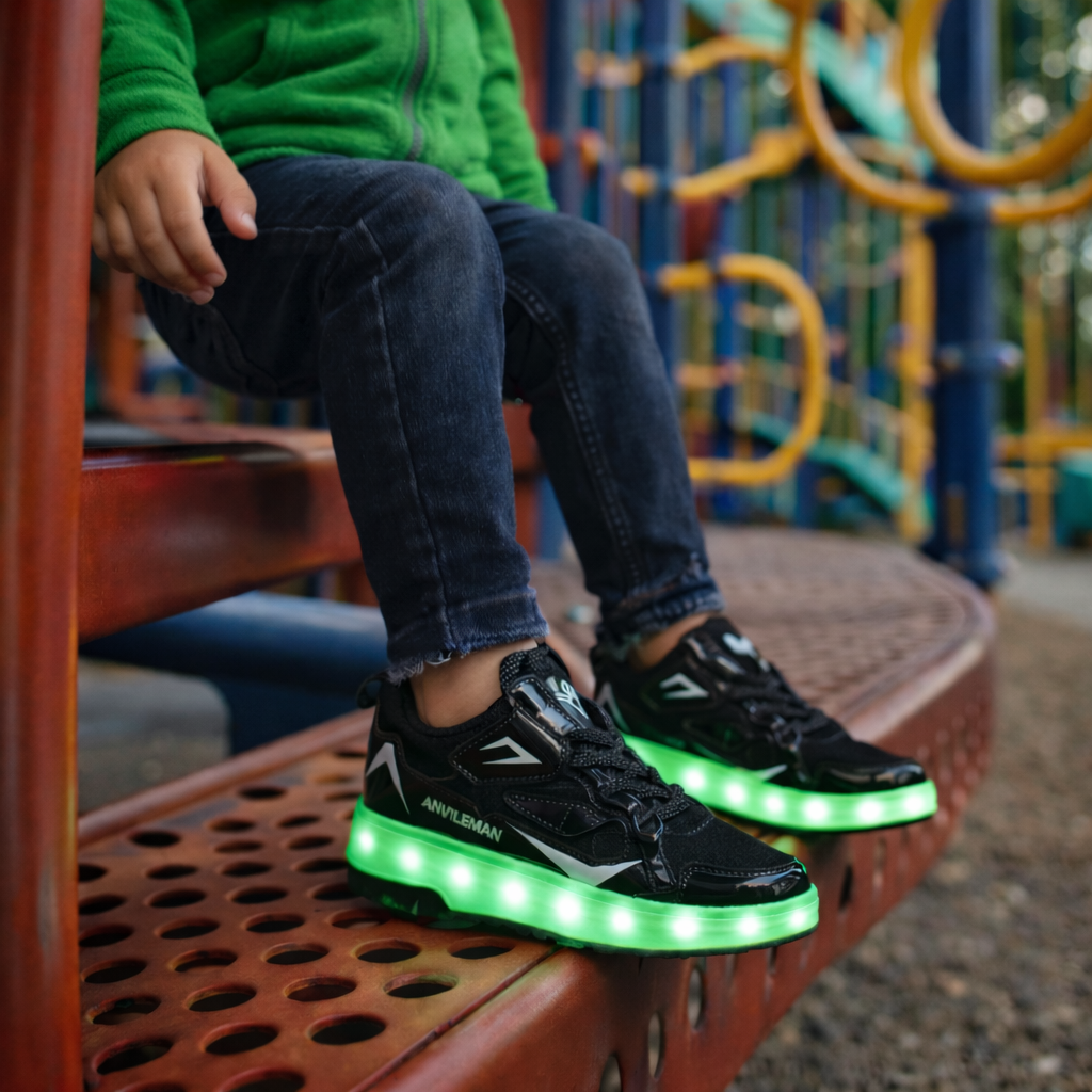 LED Wieltjesschoenen voor Kinderen met Verlichte Wieltjes en Klittenband | Sulvida