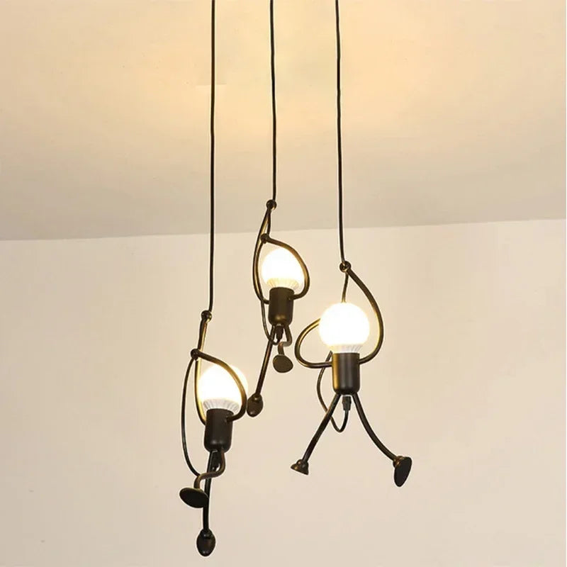 Hanglamp Figuur Metalen Silhouet Zwart Sculptuur Design voor Woonkamer Restaurant Kinderkamer Eetkamer | Sulvida