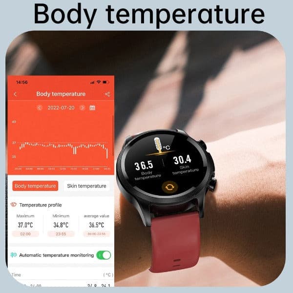Smartwatch met Gezondheidsmeting Hartslag Bloedwaarden 24/7 Monitoring Waterbestendig Sporthorloge Fitness | Sulvida