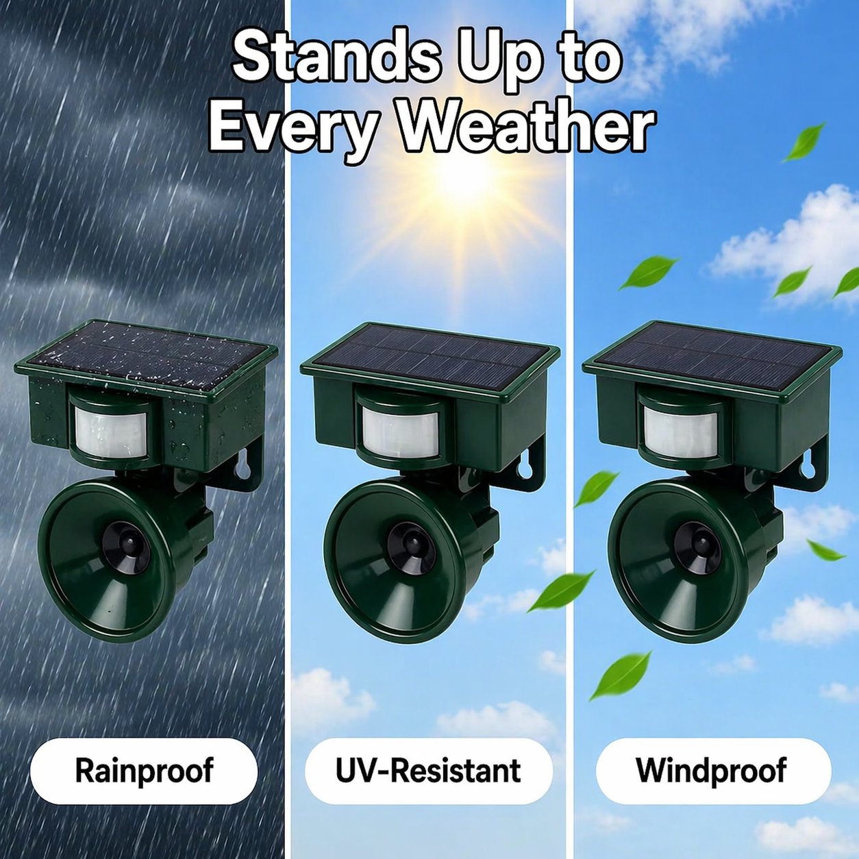 Vogelafweersysteem met PIR-sensor en natuurlijke roofdiergeluiden voor bescherming tegen duiven, kraaien en eksters | Sulvida