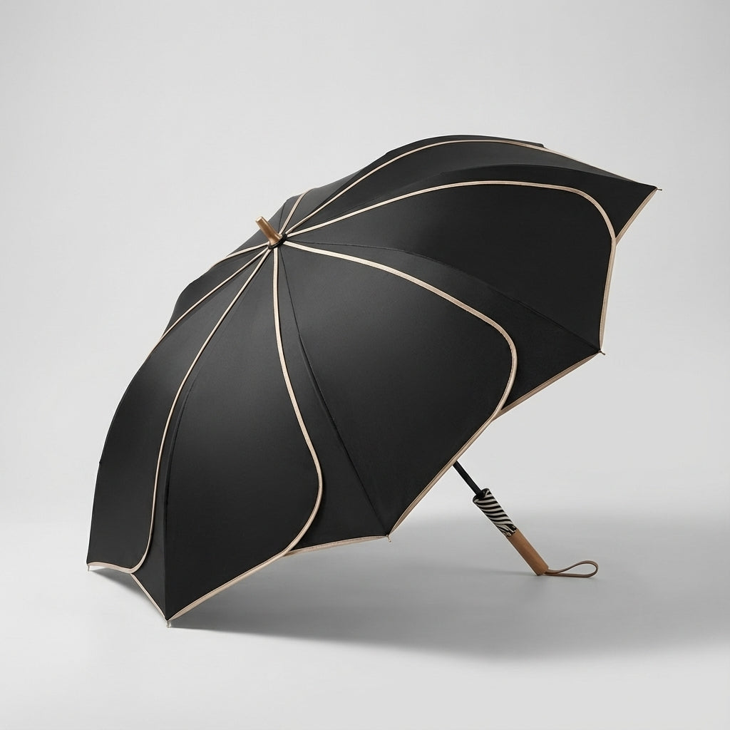 Dames Paraplu met Bloemblad-Design – Waterbestendige UV-Bescherming Wandelparaplu voor Regen en Zon Dagelijks | Sulvida