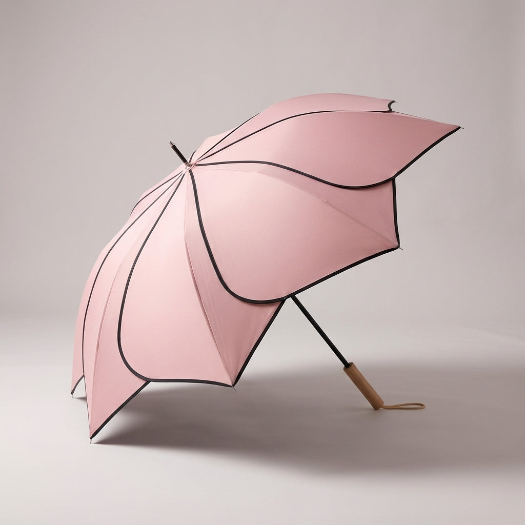 Dames Paraplu met Bloemblad-Design – Waterbestendige UV-Bescherming Wandelparaplu voor Regen en Zon Dagelijks | Sulvida