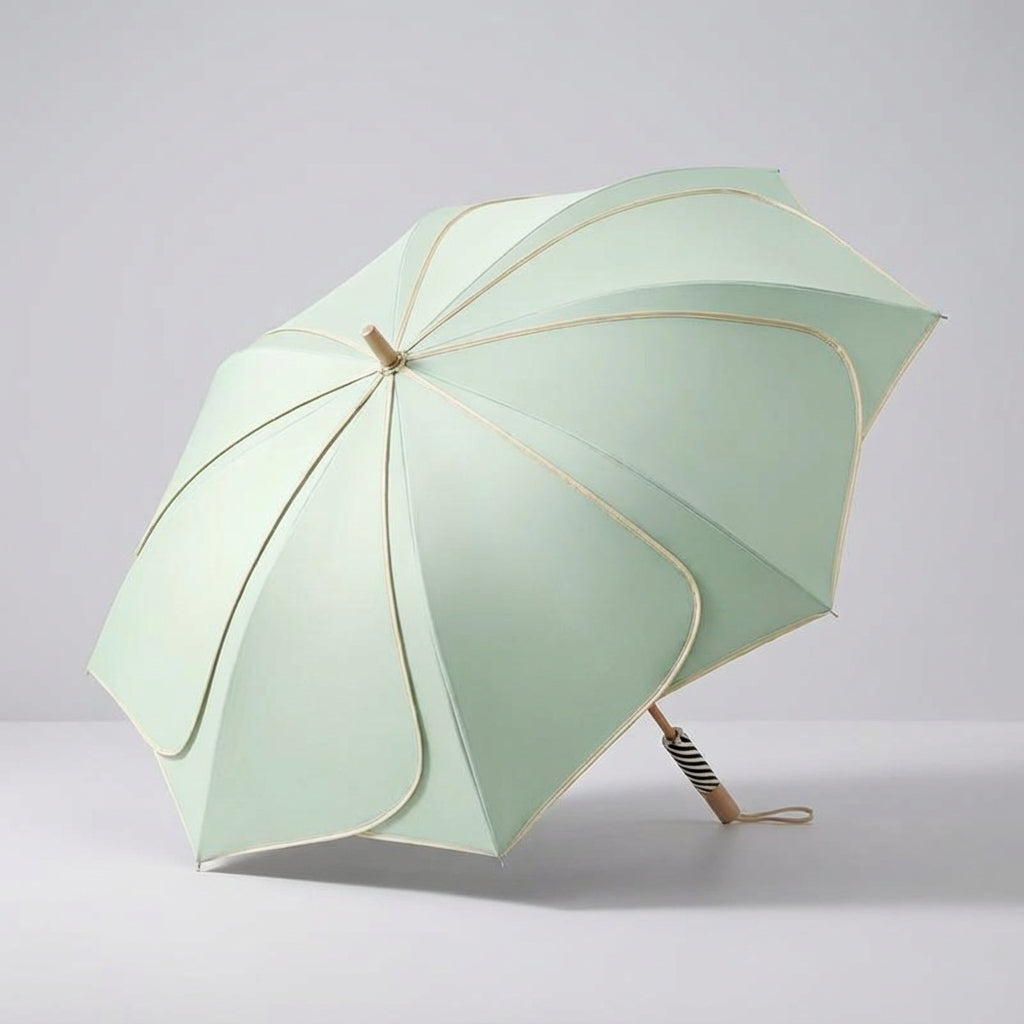 Dames Paraplu met Bloemblad-Design – Waterbestendige UV-Bescherming Wandelparaplu voor Regen en Zon Dagelijks | Sulvida