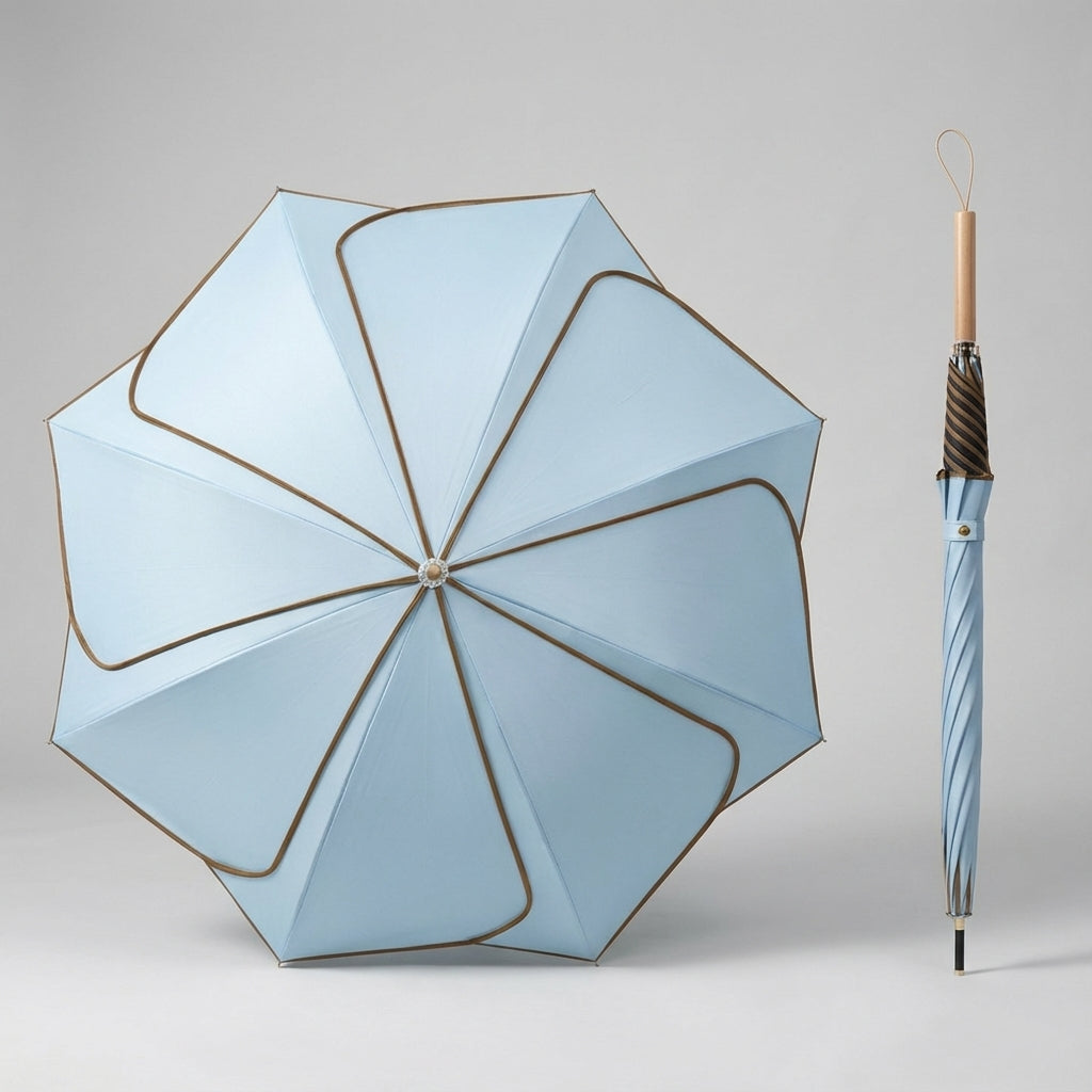 Dames Paraplu met Bloemblad-Design – Waterbestendige UV-Bescherming Wandelparaplu voor Regen en Zon Dagelijks | Sulvida