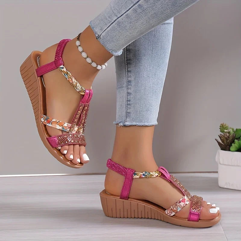 Dames sleehaksandalen met gewelfde zool comfortabel elegant zomerschoeisel voor warme dagen diverse kleuren | Sulvida